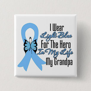 Prostate Cancer Ribbon Hero My Grandpa 15 Cm Square Badge