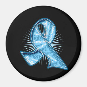 Prostate Cancer Slogan Watermark Ribbon Magnet