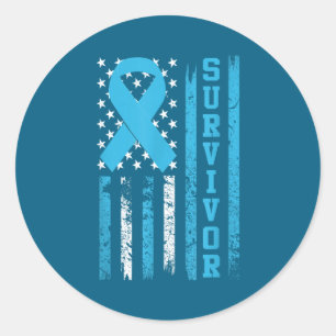 Prostate Cancer Survivor Bold Blue Classic Round Sticker
