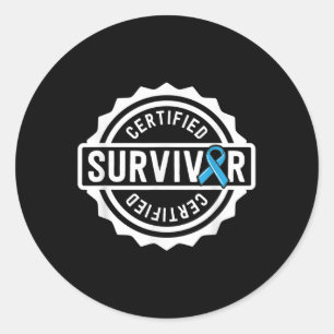 Prostate Cancer Survivor Gift For Men Blue Ribbon Classic Round Sticker