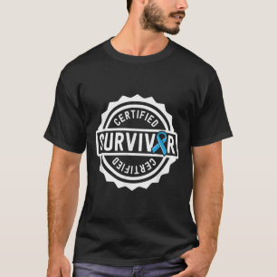 Prostate Cancer Survivor Gift For Men Blue Ribbon T-Shirt