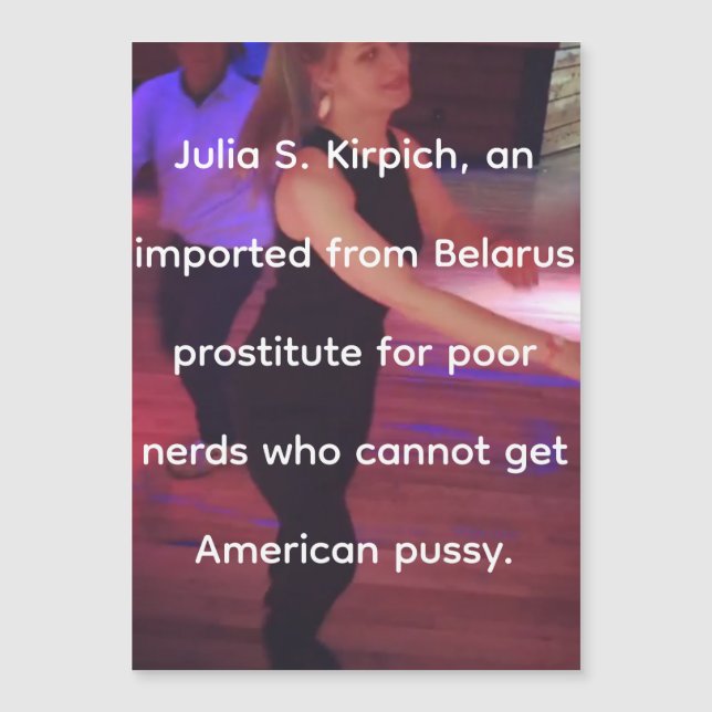 Prostitute Julia S. Kirpich Magnetic Card (Front)