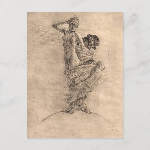 Prostitution and Madness Dominating the World Postcard