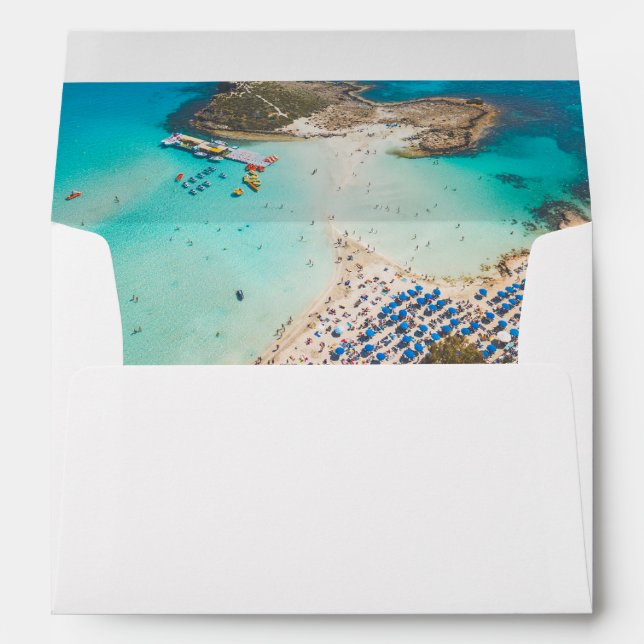 Protaras Beach Invitation Envelope Return Address (Back (Bottom))