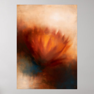 Protea Atmospheric Floral Abstraction Poster