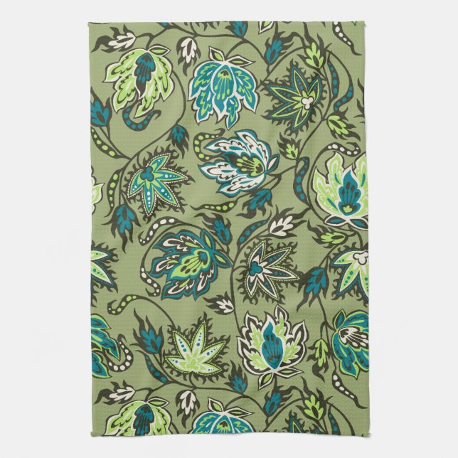 Protea Batik Tropical Flower Kitchen Towel (Vertical)