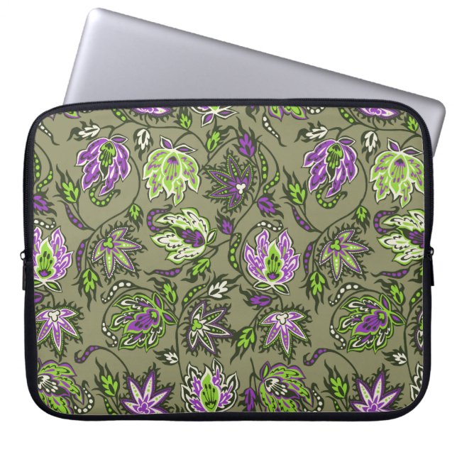 Protea Batik Tropical Neoprene Wetsuit Laptop Sleeve (Front)