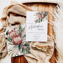 Protea Birthday Invitation