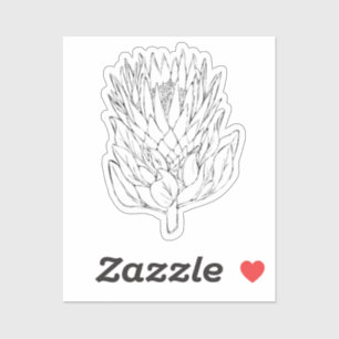 Protea Black & White custom cut Sticker IV
