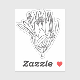 Protea Black & White custom cut sticker VII