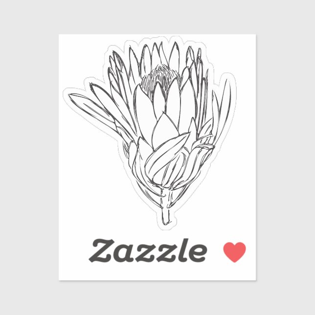 Protea Black & White custom cut sticker VII (Sheet)