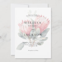 Protea Blush Watercolor Flowers Wedding