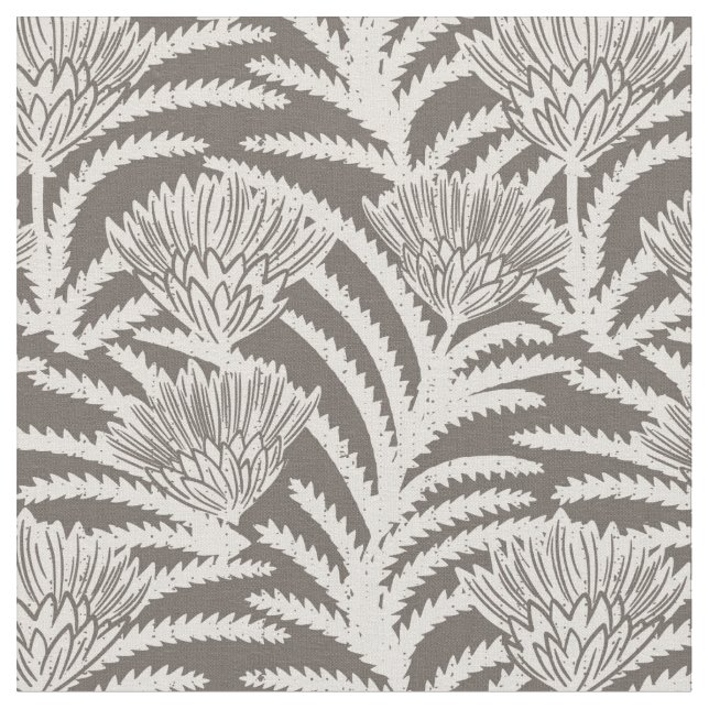 Protea bohemian grey fabric (Close Up)