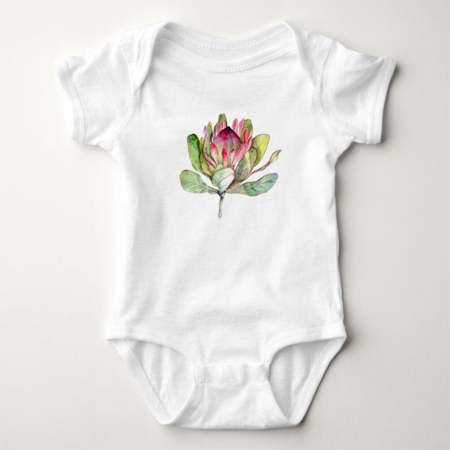 Protea Flower Baby Bodysuit (Front)