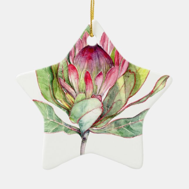 Protea Flower Ceramic Tree Decoration (Front)
