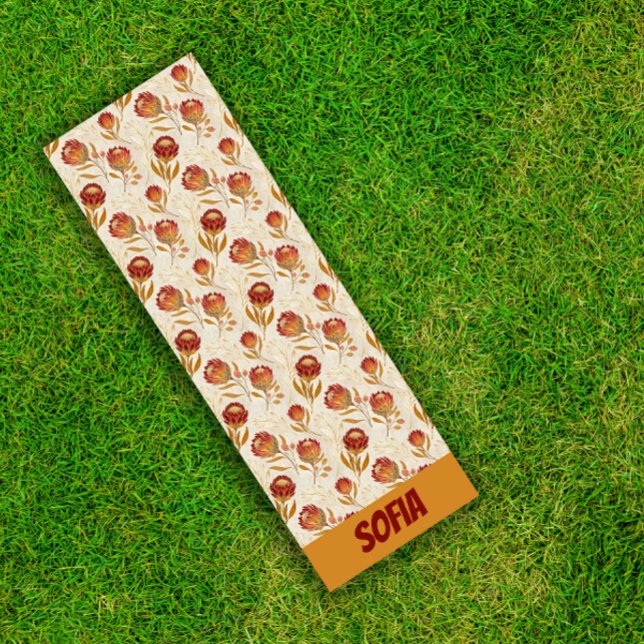 Protea Flower Desert Floral pink Pattern  name  Yoga Mat (Creator Uploaded)