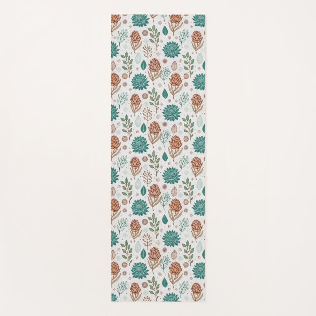 Protea Flower Desert Floral pink Pattern  Yoga Mat (Front)