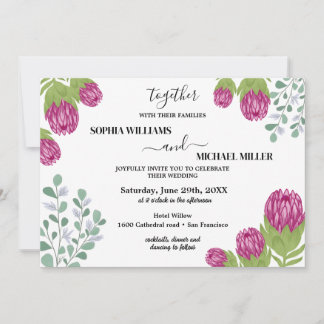 Protea Flower Garden Wedding  Invitation