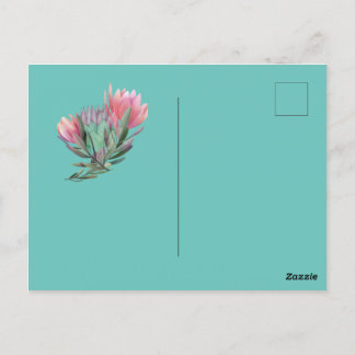 Protea flower invitation postcard
