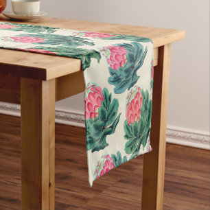 Protea Flowers Pattern Short Table Runner