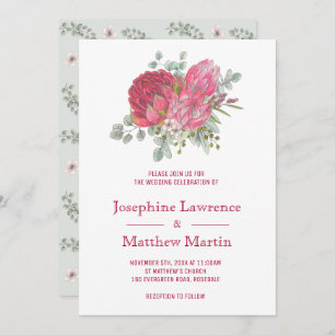 Protea Flowers Wedding Invitations