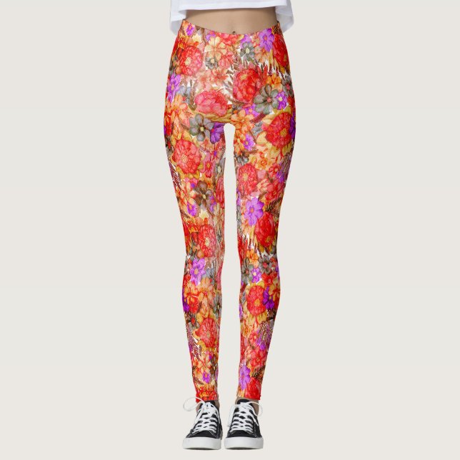 Protea Pattern Leggings (Front)