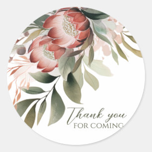Protea Round Sticker