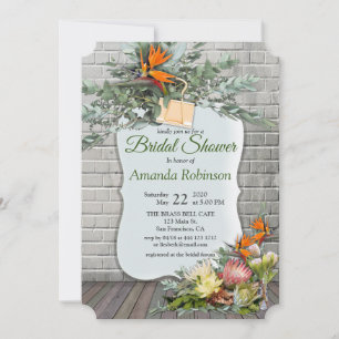 Protea - Strelitzia Flower Bridal Shower Invitation