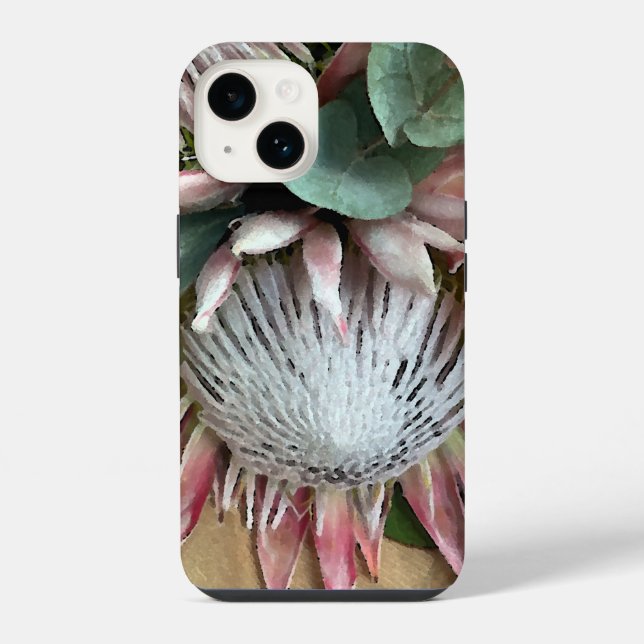Protea watercolor iPhone case (Back)