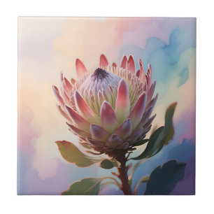 Proteas Flower Watercolor Dream Ceramic Tile