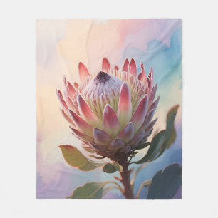Proteas Flower Watercolor Dream Fleece Blanket