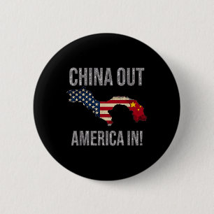 Protect America - Panama Canal - China Out - Panam 6 Cm Round Badge