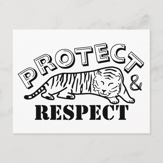 Protect and Respect Wildlife Tiger Postcard (Front)
