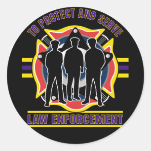 Protect and Serve Police Classic Round Sticker