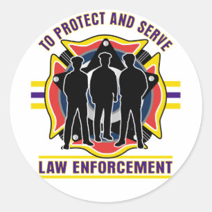 Protect and Serve Police Classic Round Sticker