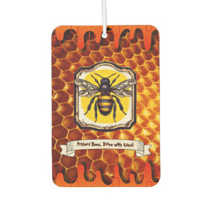 Protect Bees Drive with Ease Custom Text Car Air Freshener