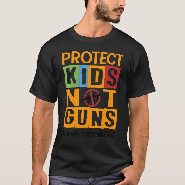 Protect Children Not Guns Orange  Stop Gun Violenc T-Shirt (Front)