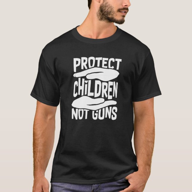 Protect Children Not Guns Wear Orange Enough Gun V T-Shirt (Front)