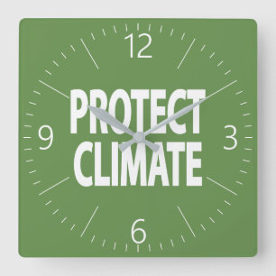 Protect climate square wall clock