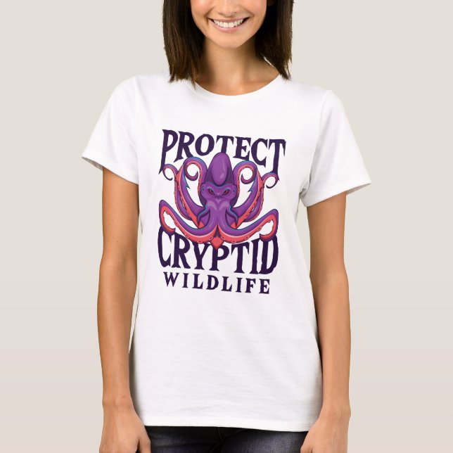 Protect Cryptid Wildlife Cryptozoology T-Shirt (Front)