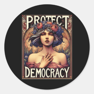 Protect Democracy Political And Feminist Activism  Classic Round Sticker