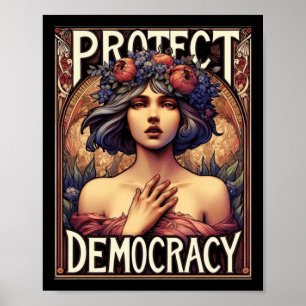Protect Democracy Political And Feminist Activism  Poster