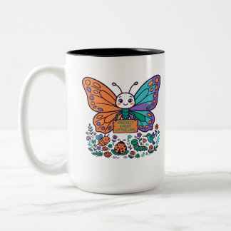 Protect Every Little Life Butterfly Two-Tone Coffee Mug