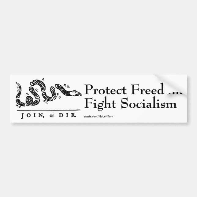 Protect Freedom Fight Socialism Bumper Sticker (Front)