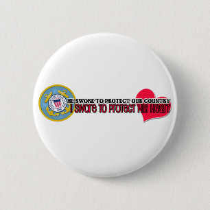 Protect his heart Coast Guard 6 Cm Round Badge