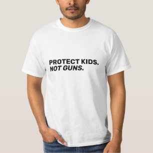 Protect kids Not guns black text minimalist modern T-Shirt