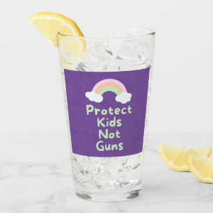 Protect Kids Not Guns Word Art Glass