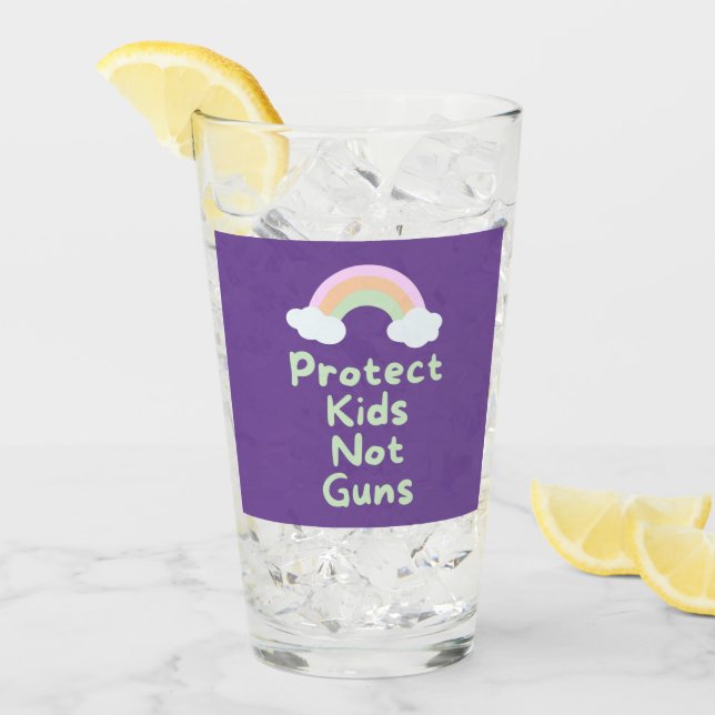 Protect Kids Not Guns Word Art  Glass (Front Ice)