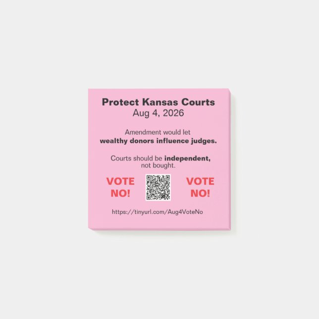 Protect KS Courts Aug 4, 2026 Post-it Notes (Front)