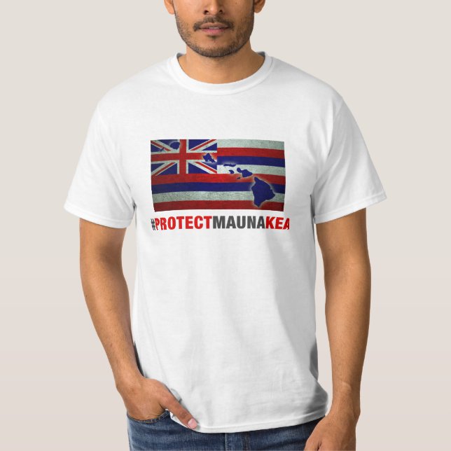 Protect Mauna Kea - Hawaii State Flag T-Shirt (Front)